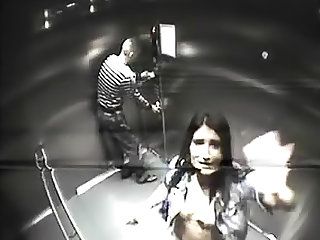 Couple fucks on security cam in elevator