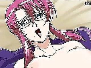 Anime wife with big tits having sex