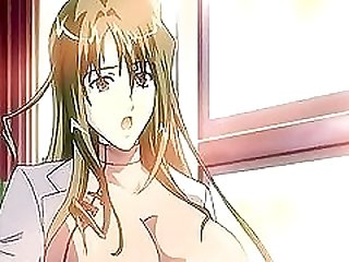 Naughty hentai doctor with huge boobs tittyfucking and facial cumshoting