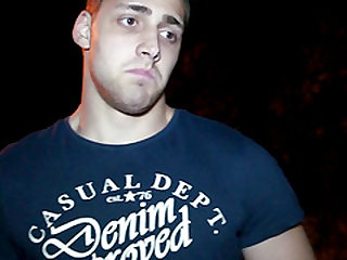 Gay in lovely jeans being awarded with superb handjob