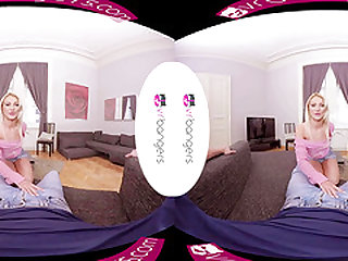 Violette Pure touches her coochie and grabs a dick to suck hard