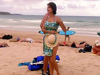 Catherine Bell blue bikini hard body